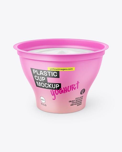 Matte Plastic Yoghurt Cup Mockup