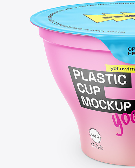 Matte Plastic Yoghurt Cup Mockup