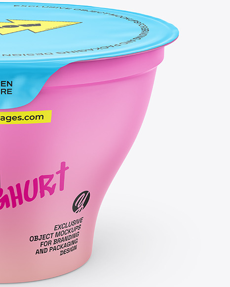 Matte Plastic Yoghurt Cup Mockup