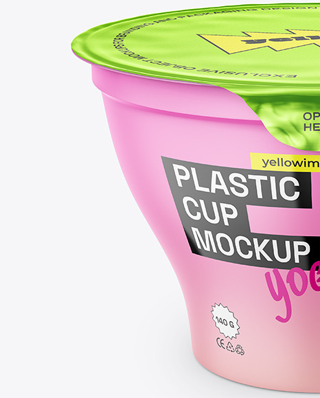 Matte Plastic Yoghurt Cup Mockup