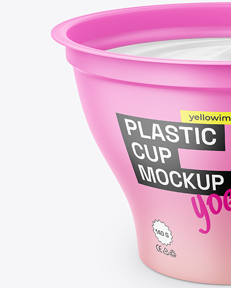 Matte Plastic Yoghurt Cup Mockup