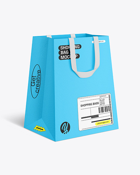 Textured Paper Shopping Bag Mockup - Small box mockup