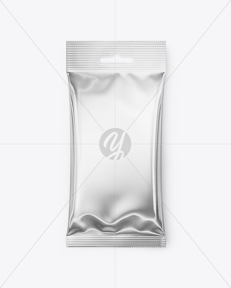 Glossy Metallic Snack Package Mockup