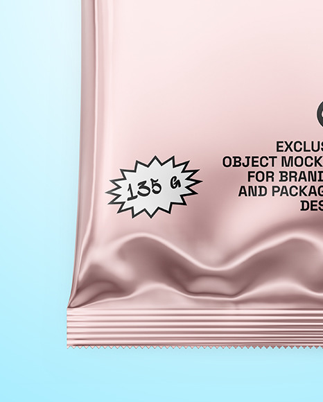 Glossy Metallic Snack Package Mockup