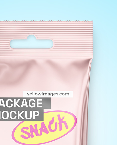 Glossy Metallic Snack Package Mockup