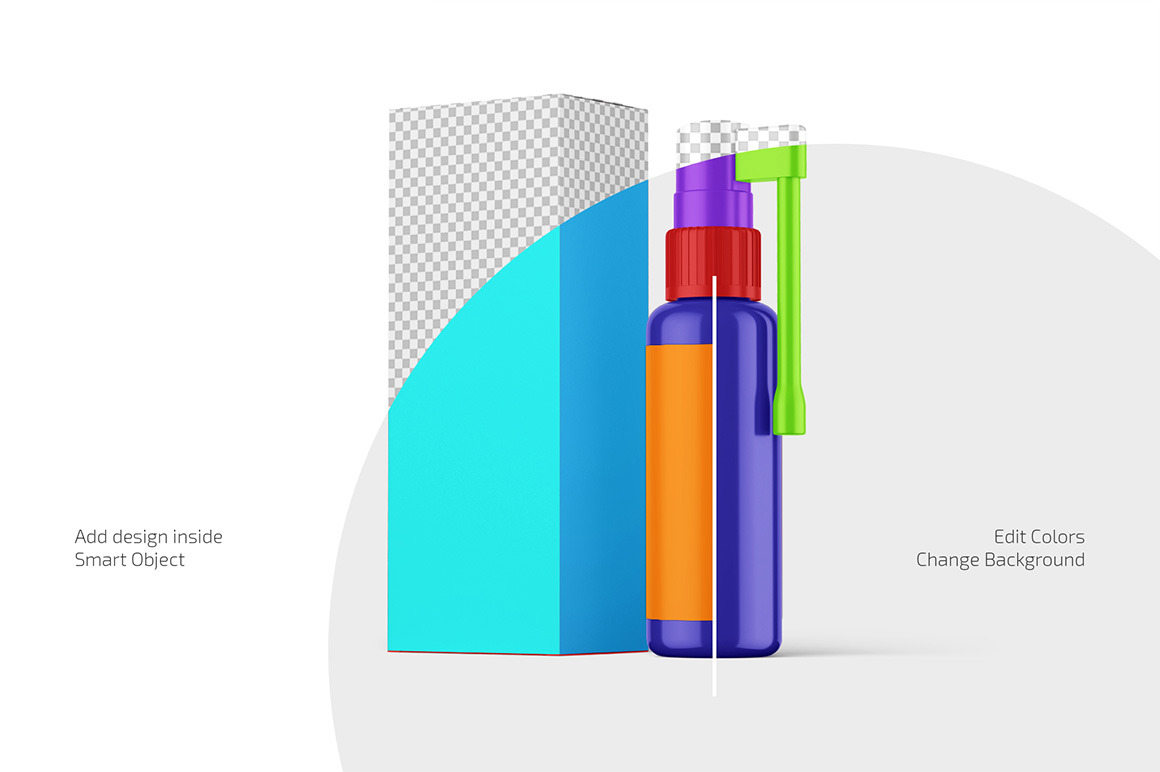 Throat Spray Bottle Mockup Set Throat Spray Bottle Mockup Set