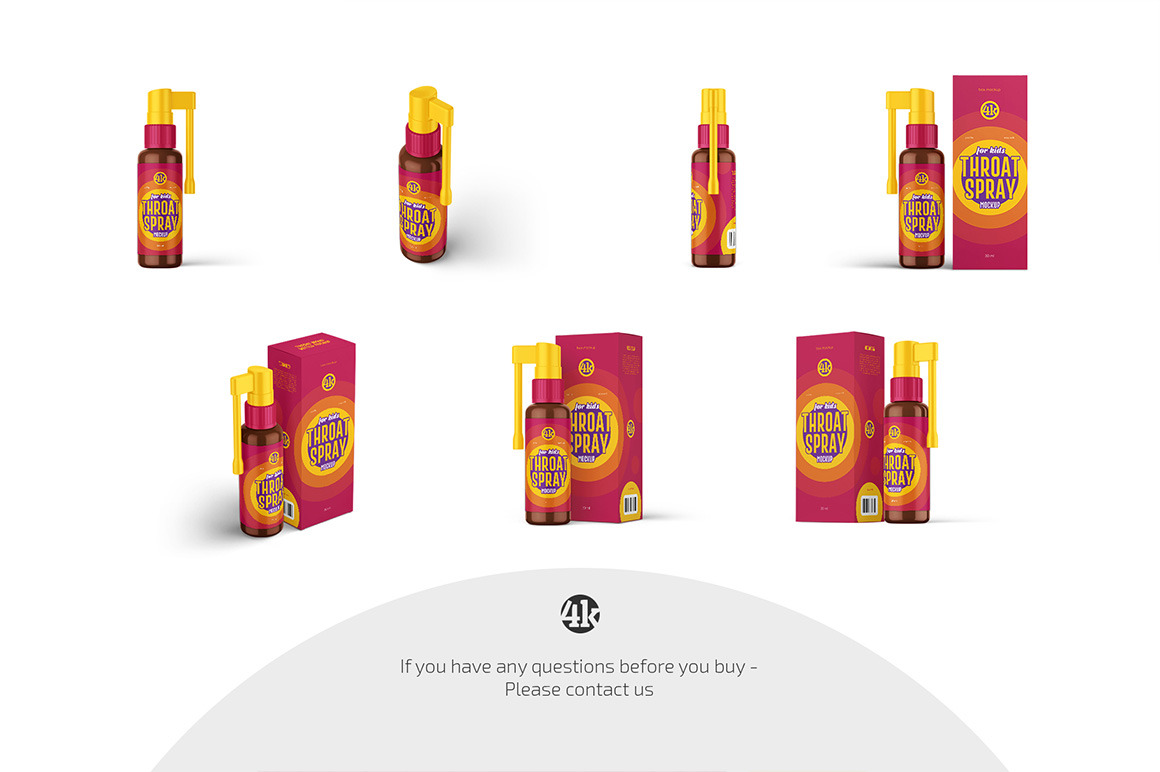 Throat Spray Bottle Mockup Set Throat Spray Bottle Mockup Set