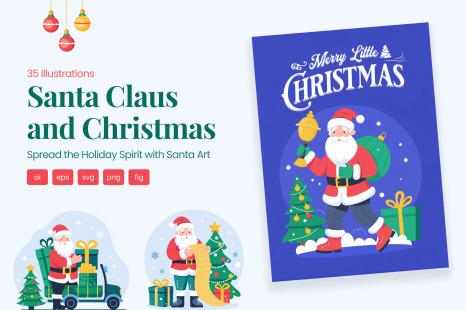 Christmas Characters Illustrations - Christmas decor