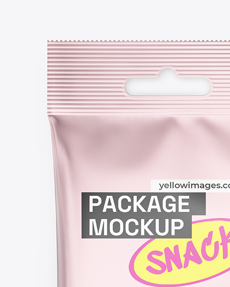 Matte Metallic Snack Package Mockup