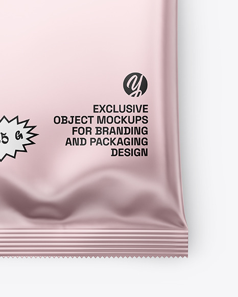 Matte Metallic Snack Package Mockup