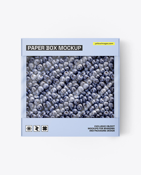 Box With Blueberries Mockup - Mockup assets