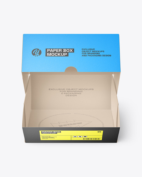 Paper Box with Burger Mockup