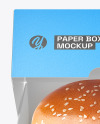 Paper Box with Burger Mockup