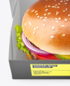 Paper Box with Burger Mockup