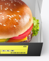 Paper Box with Burger Mockup