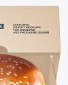Kraft Paper Box with Burger Mockup