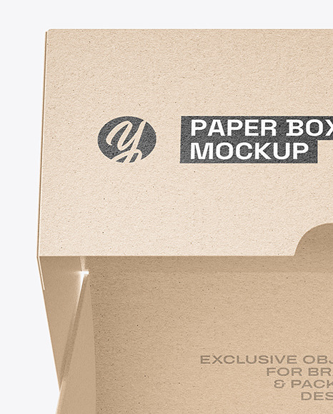Kraft Paper Box with Burger Mockup
