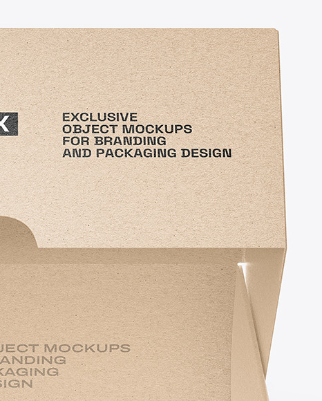 Kraft Paper Box with Burger Mockup