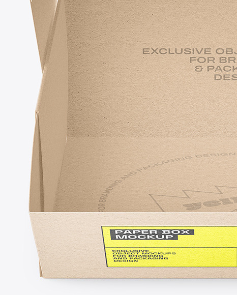 Kraft Paper Box with Burger Mockup