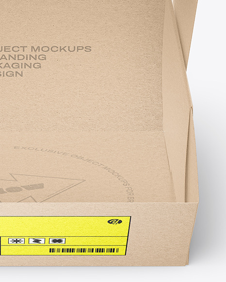 Kraft Paper Box with Burger Mockup