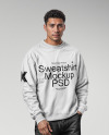 Man Wearing an Oversize Sweatshirt Mockup