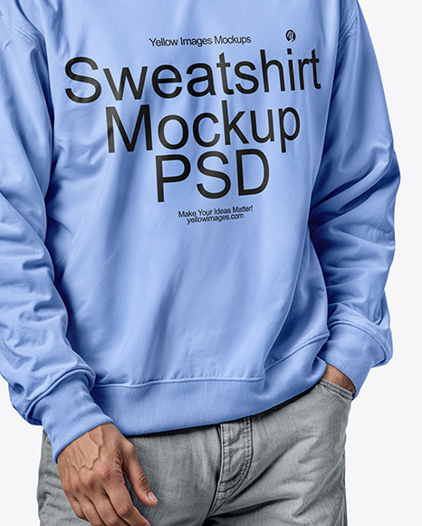 Man Wearing an Oversize Sweatshirt Mockup