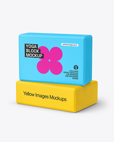 Two Foam Yoga Blocks Mockup - Mockup assets