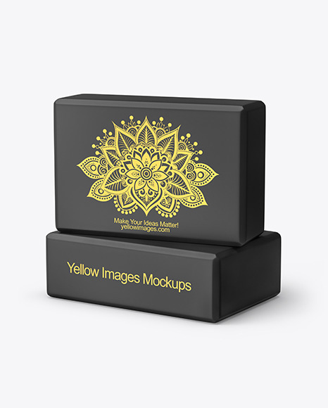 Two Foam Yoga Blocks Mockup