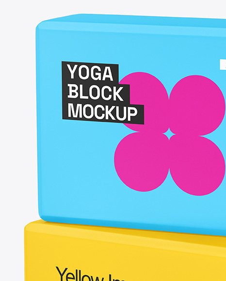 Two Foam Yoga Blocks Mockup