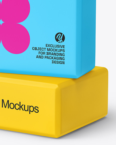 Two Foam Yoga Blocks Mockup