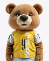 Sports Mascot Bear Wearing a T-Shirt and Shorts Mockup