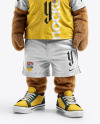 Sports Mascot Bear Wearing a T-Shirt and Shorts Mockup