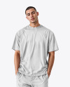 Man Wearing an Oversize T-shirt Mockup