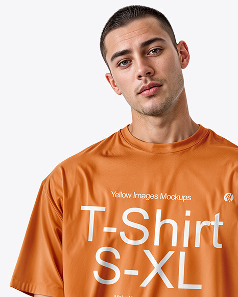 Man Wearing an Oversize T-shirt Mockup