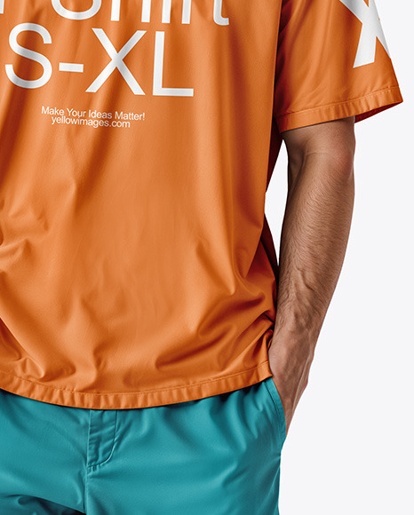 Man Wearing an Oversize T-shirt Mockup