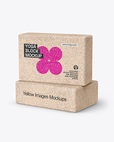 Two Cork Yoga Blocks Mockup - Yoga mockup