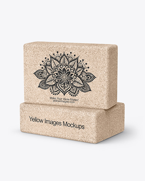 Two Cork Yoga Blocks Mockup