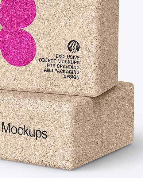 Two Cork Yoga Blocks Mockup