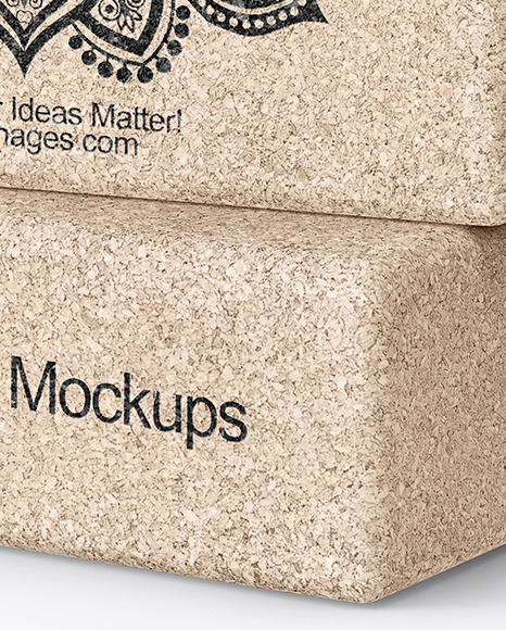 Two Cork Yoga Blocks Mockup