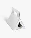 Triangular Box with Wine Bottle Mockup