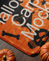 Rectangular Door Mat Surrounded by Pumpkins Mockup