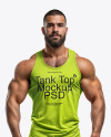 Bodybuilder Wearing a Tank Top and Sweatpants Mockup