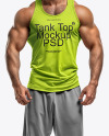Bodybuilder Wearing a Tank Top and Sweatpants Mockup