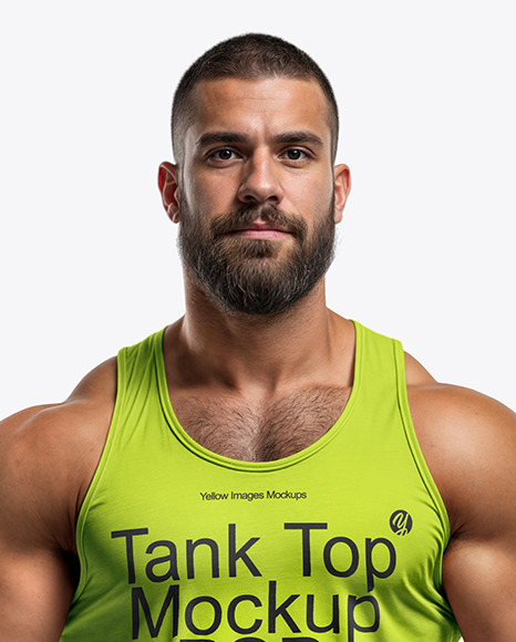 Bodybuilder Wearing a Tank Top and Sweatpants Mockup