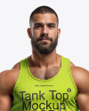 Bodybuilder Wearing a Tank Top and Sweatpants Mockup
