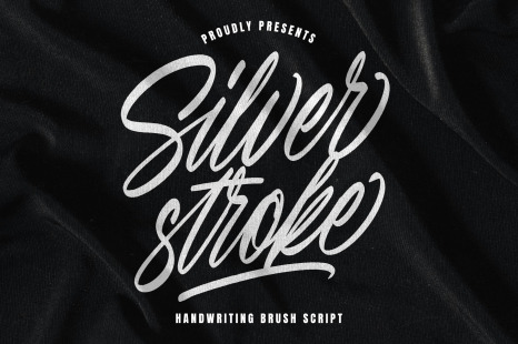 Silver Stroke Font - Tropical design