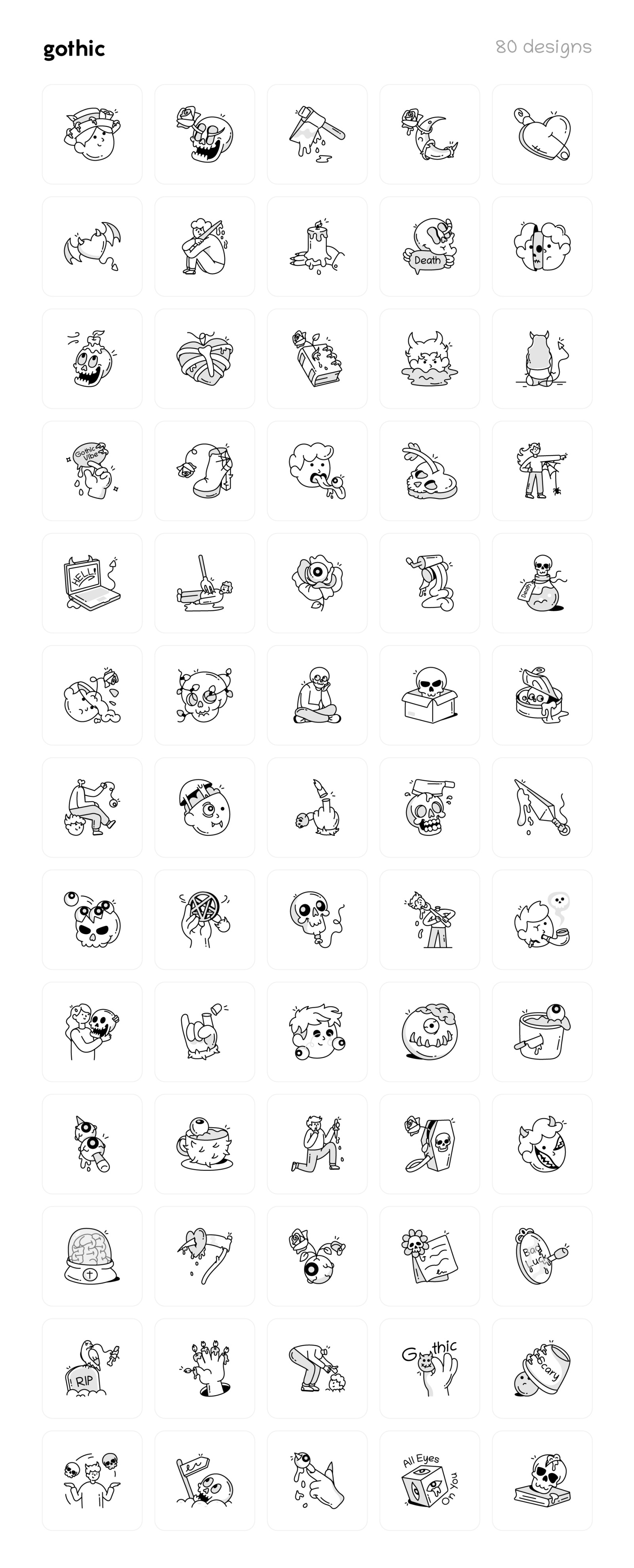Gothic Doodle Icons Gothic Doodle Icons