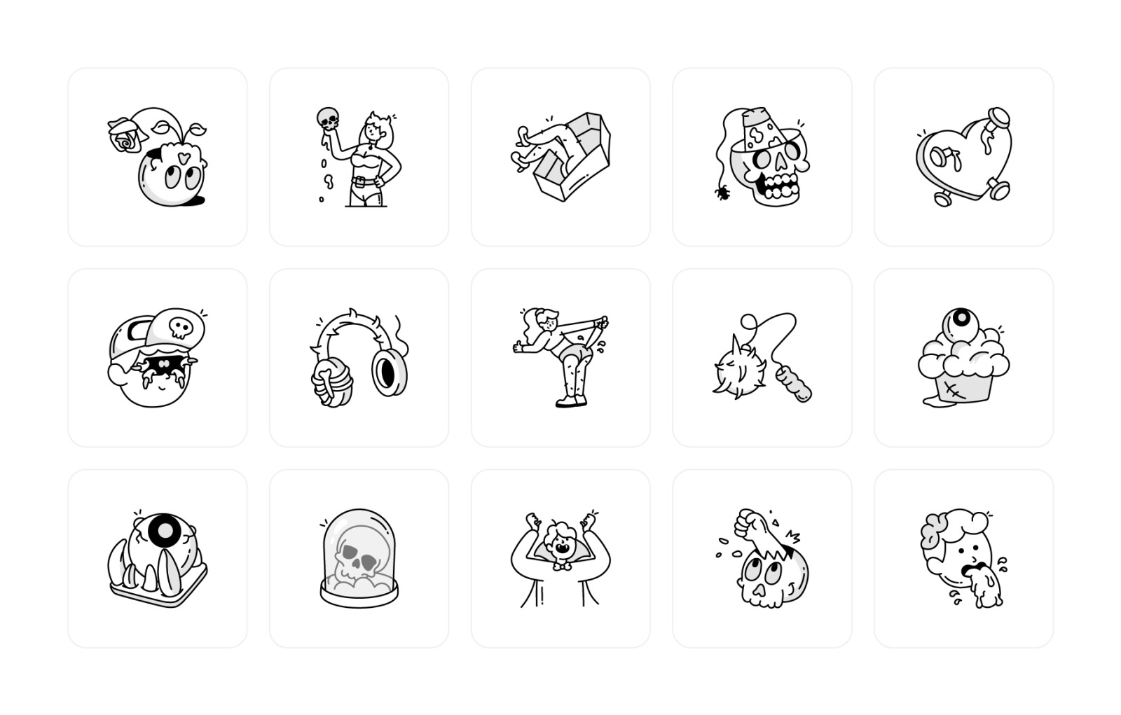 Gothic Doodle Icons Gothic Doodle Icons