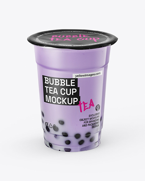Blueberry Bubble Tea Cup Mockup