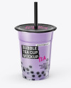 Blueberry Bubble Tea Cup Mockup